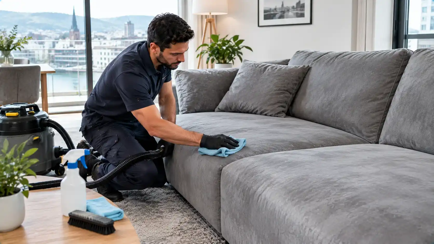 Professionelle Reinigung eines Alcantara-Sofas in Zürich
